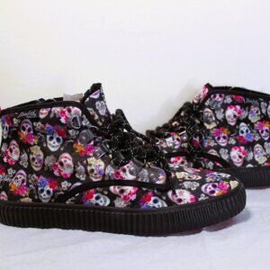 Women's Blowfish Malibu Skulls High Top Lace Sneakers Size 8.5